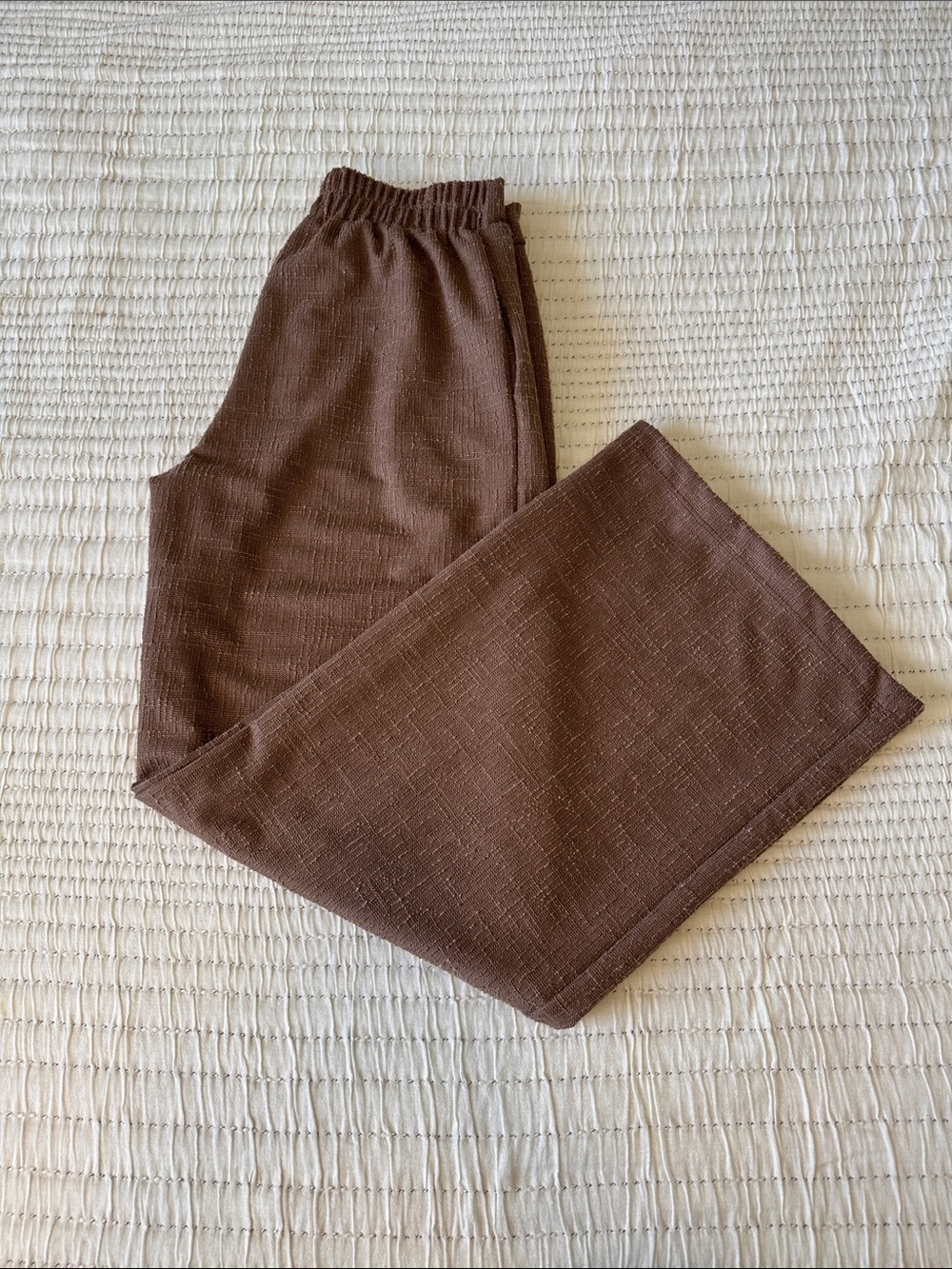 Gilli Brown Wide-Leg Knit Trousers
